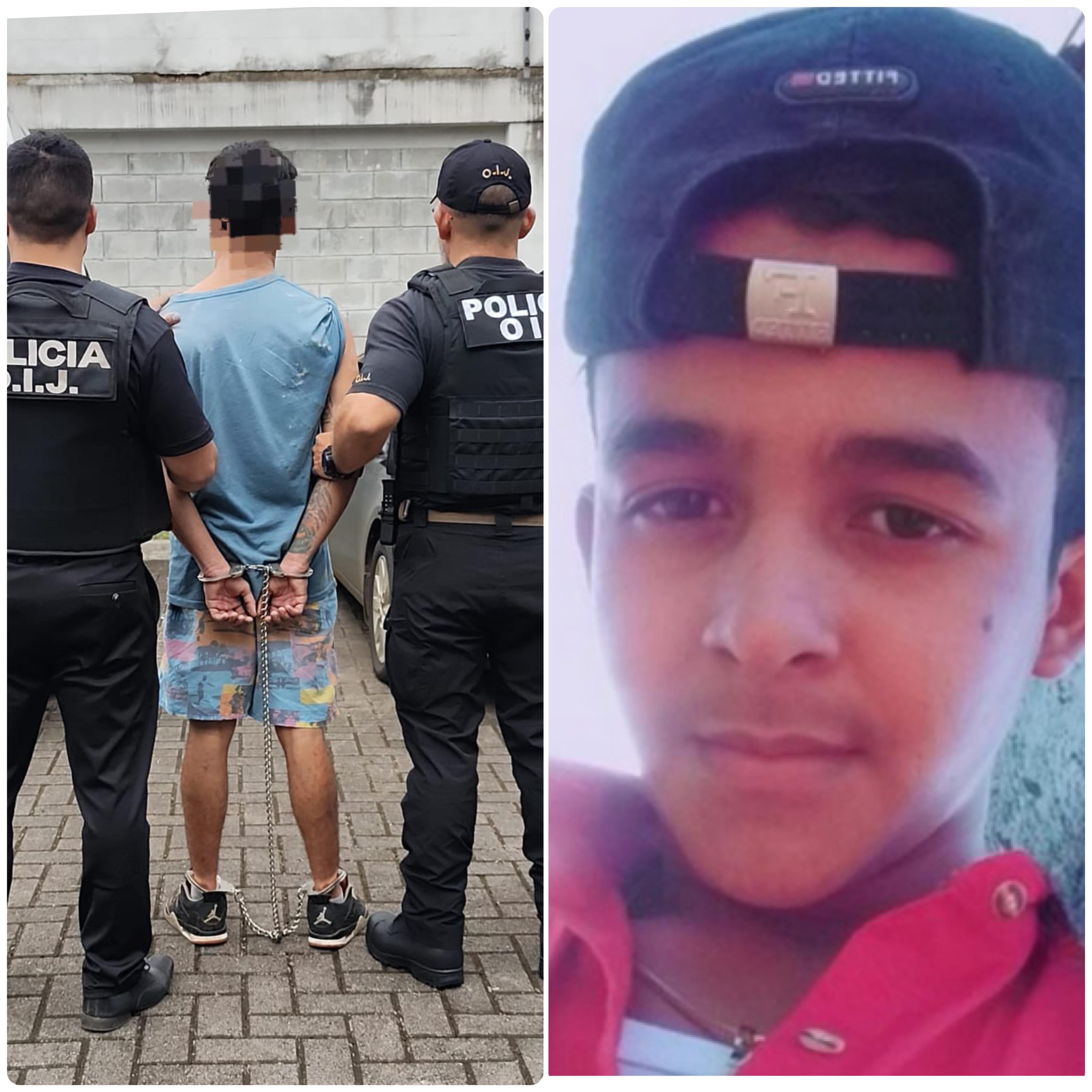 Un sujeto de apellido Bonilla, de 21 años, escapó hacia Nicaragua, luego de ser vinculado con el homicidio de Israel Espinoza Lazo, de 20 años. Foto: OIJ y redes