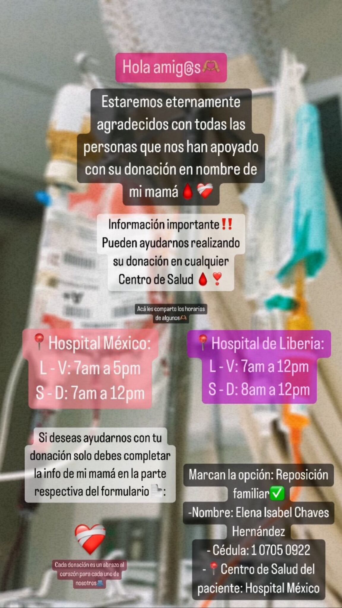 La modelo y cantante Laura Ortega no contó qué tiene su mamá solo que necesitan sangre a nombre de ella.
