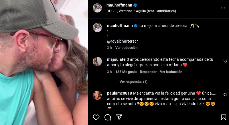 Mauricio Hoffmann y su novia María José Ulate