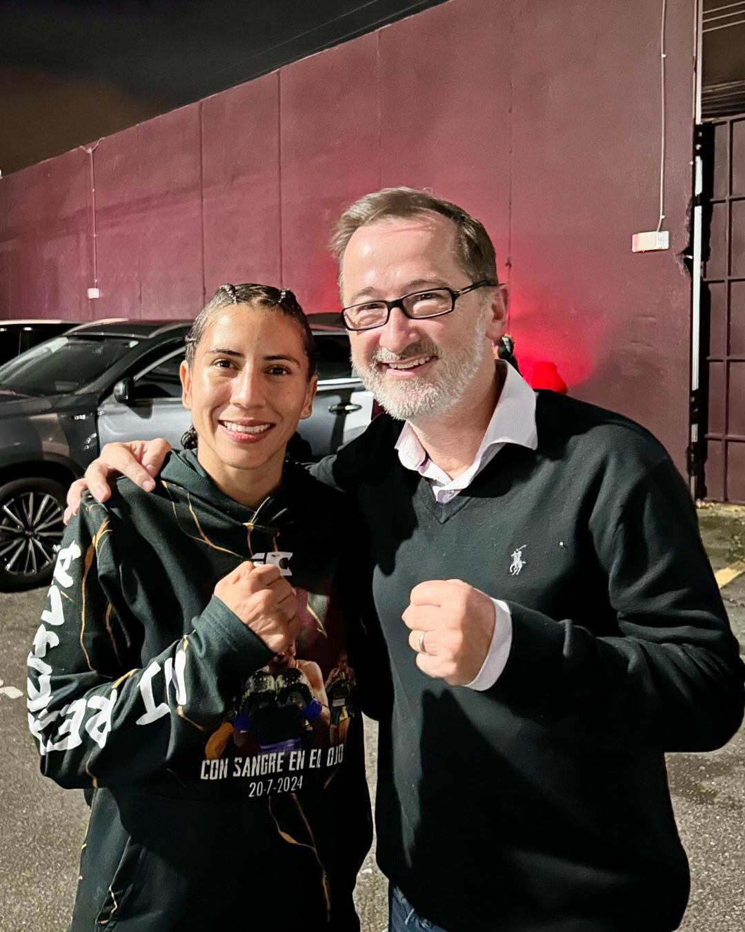 Juan Carlos Rojas se mostró muy contento por la victoria de Yokasta Valle en el estadio Ricardo Saprissa. Foto: Instagram.