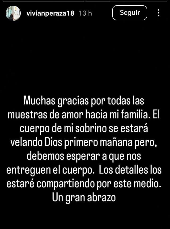 Vivian Peraza agradeció apoyo de los ticos