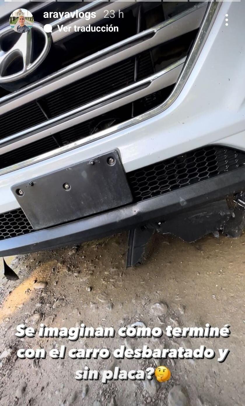Así quedó el carro de Araya Vlogs tras complicado camino a Nosara