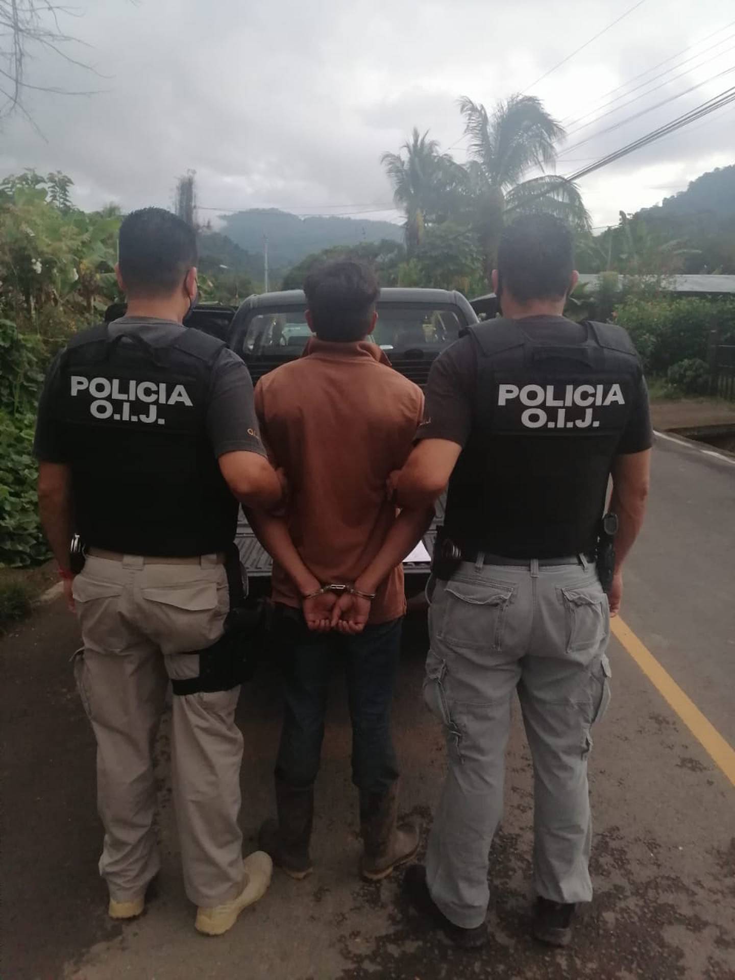 Detienen a dos hombres sospechosos de homicidio de madre e hija en León Cortés. Foto OIJ.