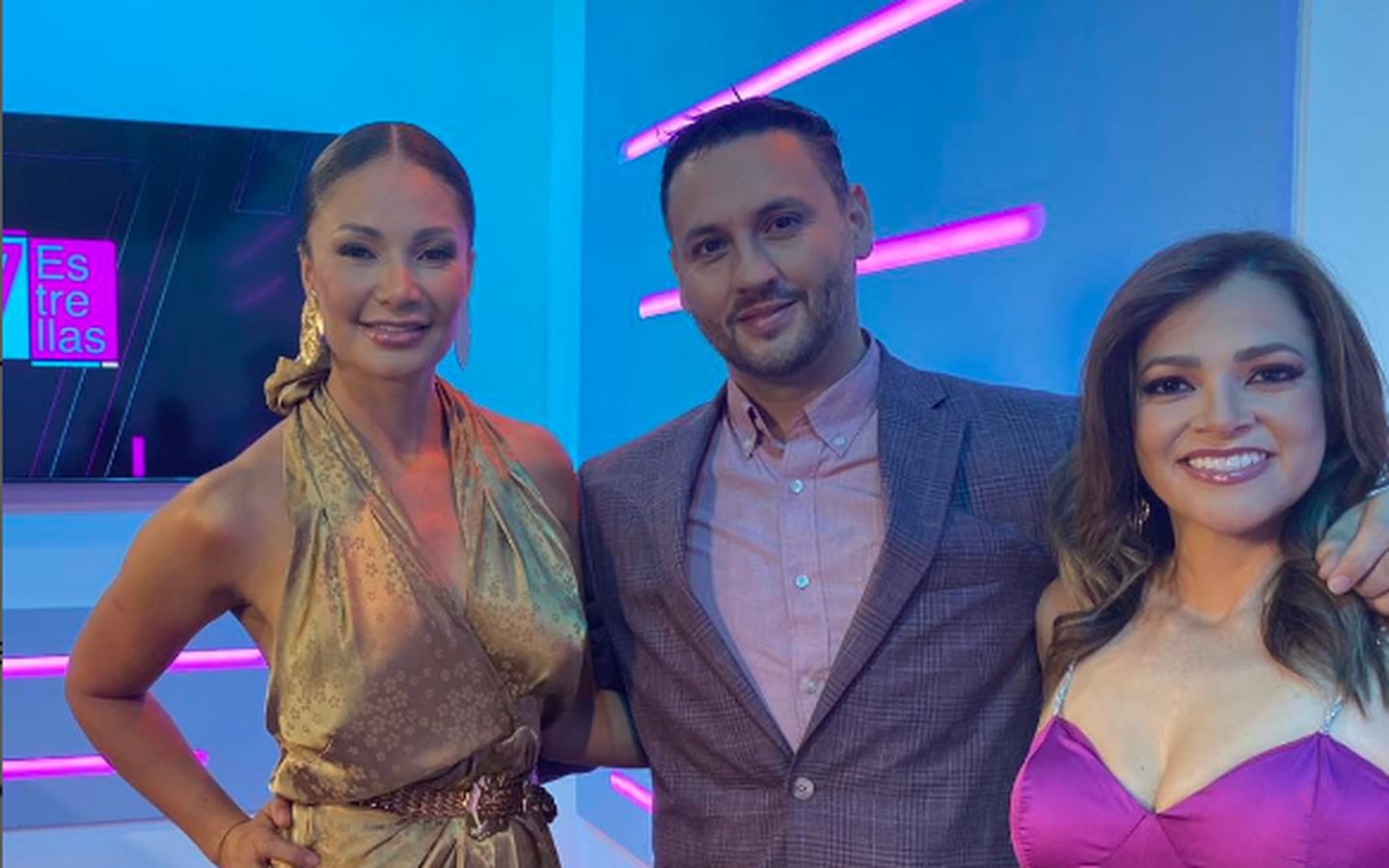 Programa 7 Estrellas, presentadores Marilin Gamboa, Wálter Campos y Gabriela Jiménez. Instagram