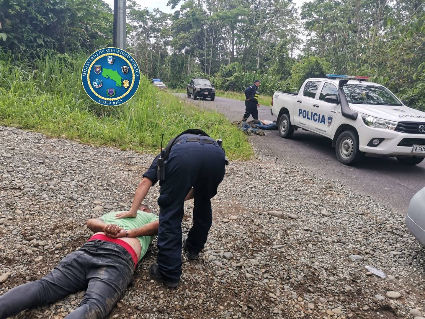 Detienen a 9 personas vinculadas con asalto a vivienda en Turrialba. Foto MSP.