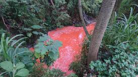 (Video) Río Ocloro en barrio Pinto está teñido de color anaranjado