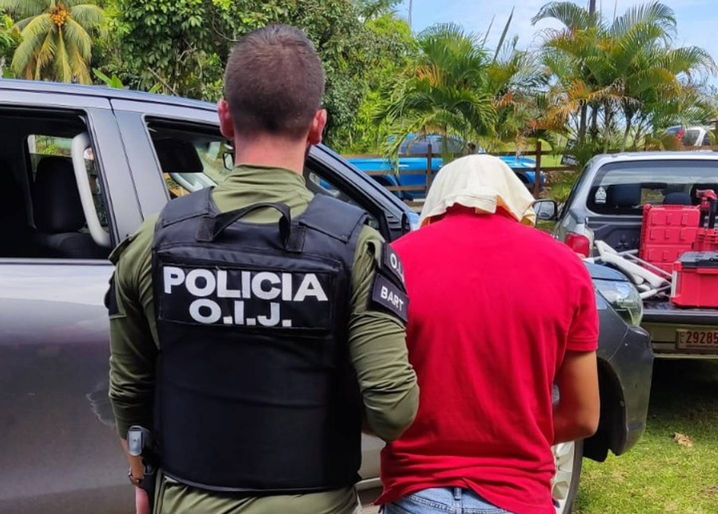 El funcionario judicial fue detenido este viernes en Pocosol de San Carlos. Foto OIJ.